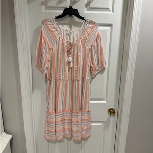 NWT Wonderly Multicolor Striped Dress Cotton blend Sz XL $69